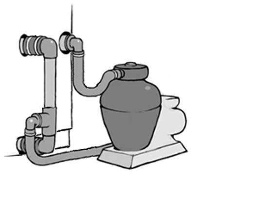 Lead-through set for plastic hot tubs without wood fired heater 