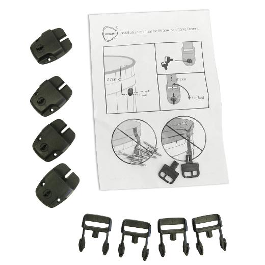 Lockable buckle set for insulated cover