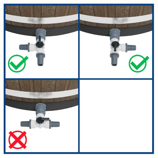 Outlet kit between the filter and hot tub