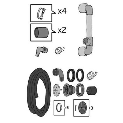 Lead-through set for plastic hot tubs without wood fired heater 