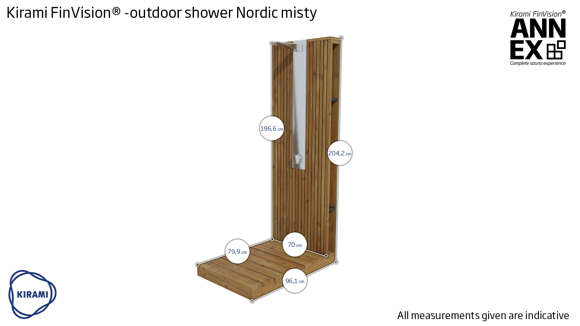 Kirami FinVision® -outdoor shower Misty for the terrace