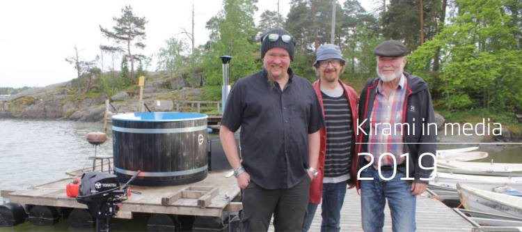 Foto: Inventor Janne Käpylehto and actress Ville Haapasalo together with sea captain Antti Linnanvirta | Kirami