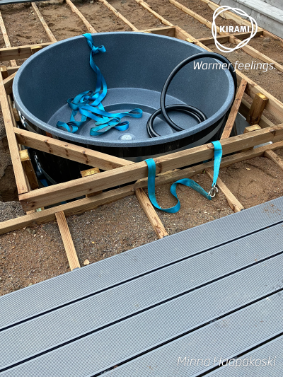 Minna Haapakoski |  You should make sure that there is enough patio space or other surface around the hot tub to keep your toes clean on your way to the tub. | Kirami