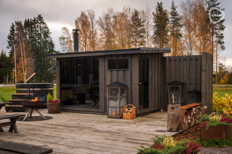 The changing room of the Kirami FinVision sauna has been tailor-made for the Kirami sauna | Kirami FinVision -sauna