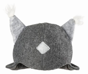 Kirami Tubhat Lynx tuft gray - Bathing hat with tufted lynx ears.