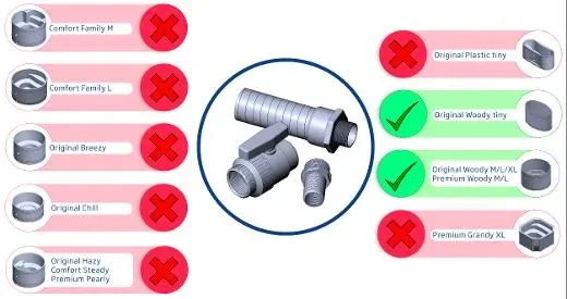 Woody valves as extension to woody outlets