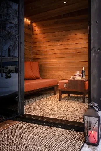 Cosy moments with Kirami FinVision® -sofa and legs on the ottoman