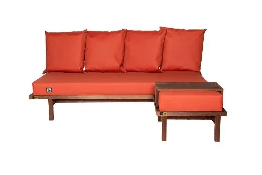 Kirami FinVision® -sofa set Misty includes sofa, ottoman and tray.