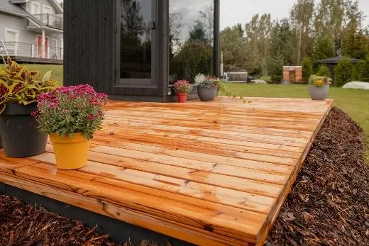 The patio adds comfort and freedom to your garden design.