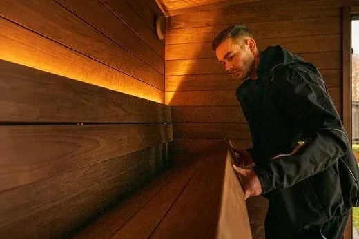 Kirami FinVision® -outdoorsaunas show the high-class finish of a master craftsman.
