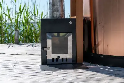 Heater door with glass