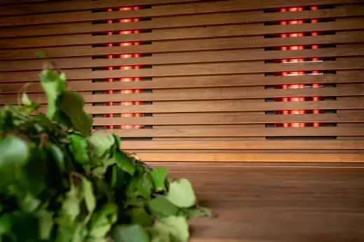 Hybrid sauna with infrared, electric and steam heating – Kirami FinVision® -sauna M Misty | Outdoor sauna