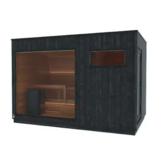 Kirami FinVision® -sauna and -changing room 2-doors, Nordic misty, Right (Annex)
