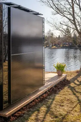 Kirami FinVision® -sauna M Zero (GlowBlack and CoralWhite)_Solarsystem model